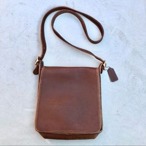 Coach Vintage Large Legacy Brown Leather Crossbody Bag Shoulder Bah Saddle Bag